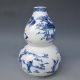 Chinese Blue And White Hand - Painted Gourd Shape Pot W Qing Dynasty Qianlong Mark Pots photo 8