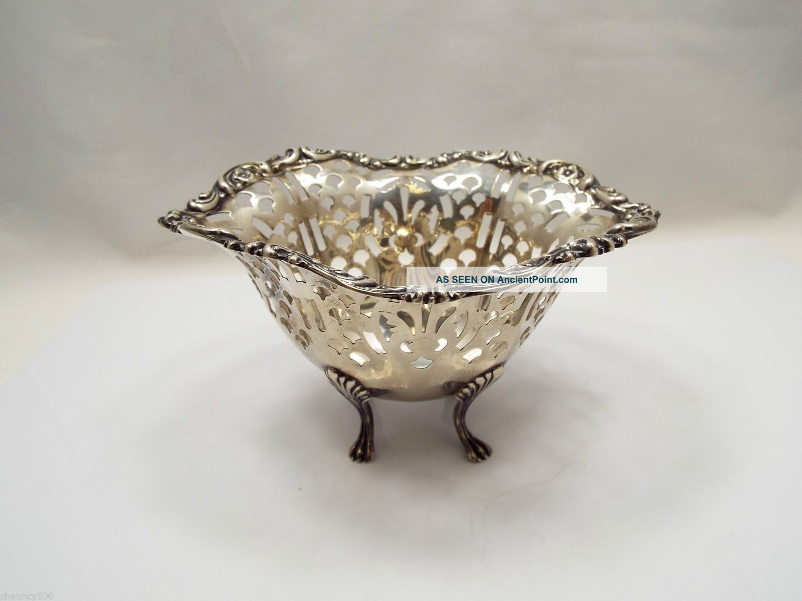 Antique Sterling Silver Pierced Small Serving Dish,  Mathews & Prior Dishes & Coasters photo