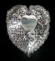 Large Gorham Sterling Silver 10 Inch 244 Gram Reticulated Heart Shaped Dish Bowls photo 3