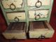 Primitive Antique 14 Drawer Spice Cabinet Painted Green/white Handmade Primitives photo 2