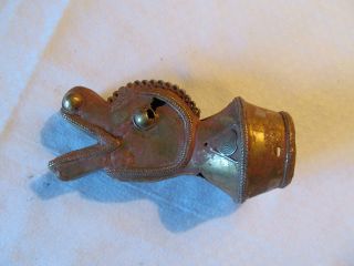 Colombian Gold Copper Tumbaga - Alligator Head Finial - Very Old Item. photo