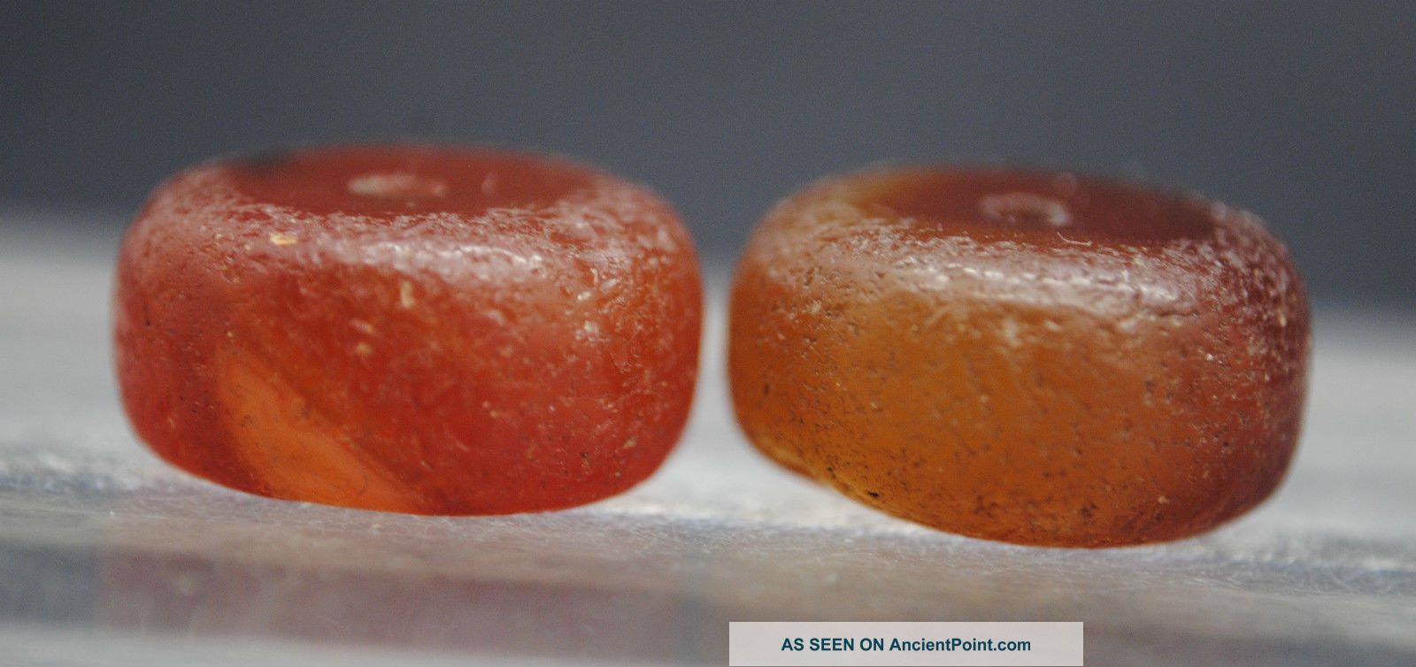 Two Lovely Ancient Egyptian Faceted Carnelian Stone Beads Egyptian photo