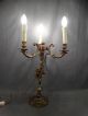Vintage Victorian Candelabra Style Brass Figural Winged Putti Cherub Parlor Lamp Lamps photo 10