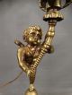Vintage Victorian Candelabra Style Brass Figural Winged Putti Cherub Parlor Lamp Lamps photo 4