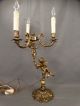 Vintage Victorian Candelabra Style Brass Figural Winged Putti Cherub Parlor Lamp Lamps photo 6