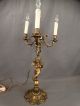 Vintage Victorian Candelabra Style Brass Figural Winged Putti Cherub Parlor Lamp Lamps photo 7