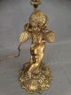 Vintage Victorian Candelabra Style Brass Figural Winged Putti Cherub Parlor Lamp Lamps photo 8