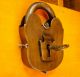 Antique Vintage Old Brass Large Batavia Padlock And Skeleton Key Rare Locks & Keys photo 2