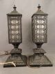 Pair (2) Antique Art Deco Era Street Lamp Style Lady Cameo Bust Old Boudoir Lamp Lamps photo 4