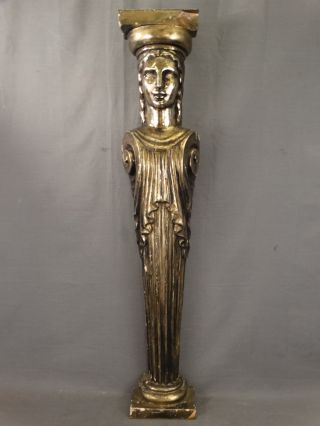 Antique Art Deco / Nouveau Era Lady Bust Figural Column Architectural Salvage photo