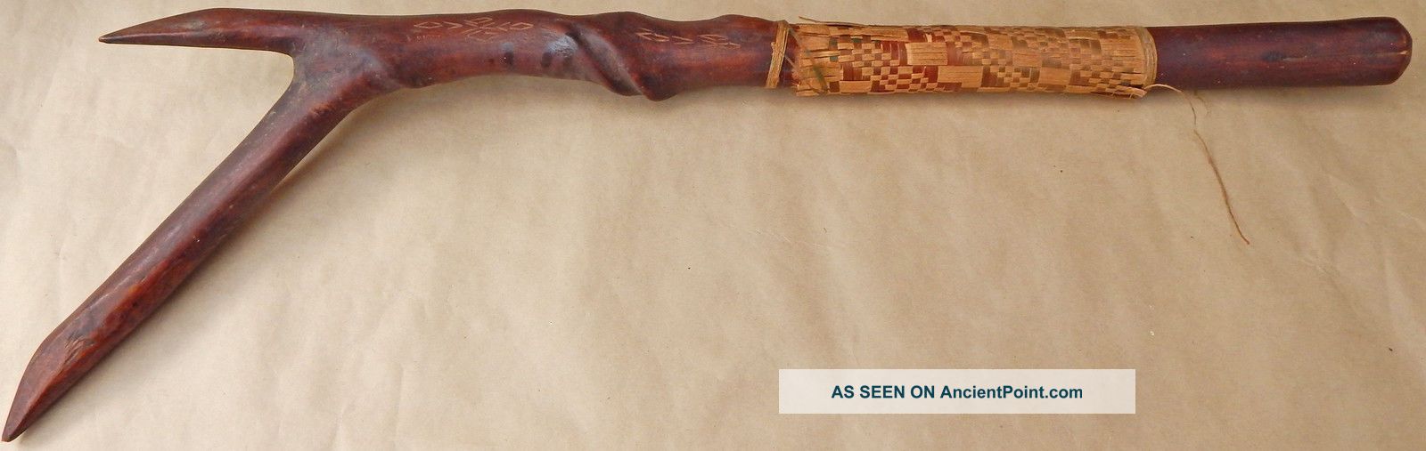 Solomon Islands Souvenir War Club With Naturally - Formed ' Wiggly Spiral Groove ' Pacific Islands & Oceania photo