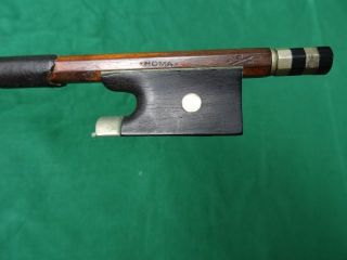 Old German Violin Bow Homa Brand Nickel Silver & Ebony Pernambuco 52.  6 G C.  1950 photo