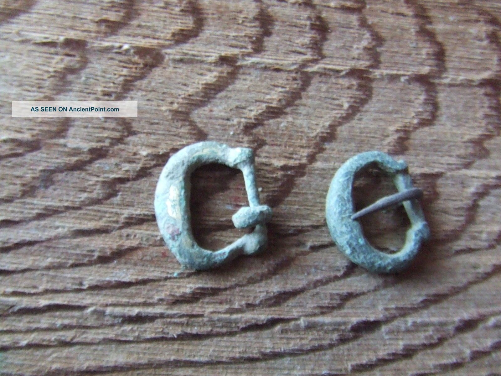 Medieval Britain.  Two Early Small Bronze Belt Buckles. British photo