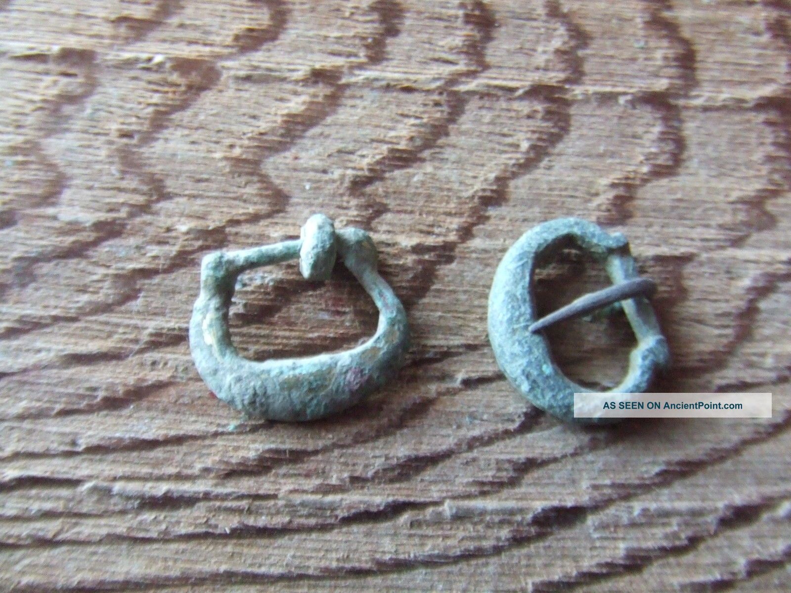 Medieval Britain. Two Early Small Bronze Belt Buckles.