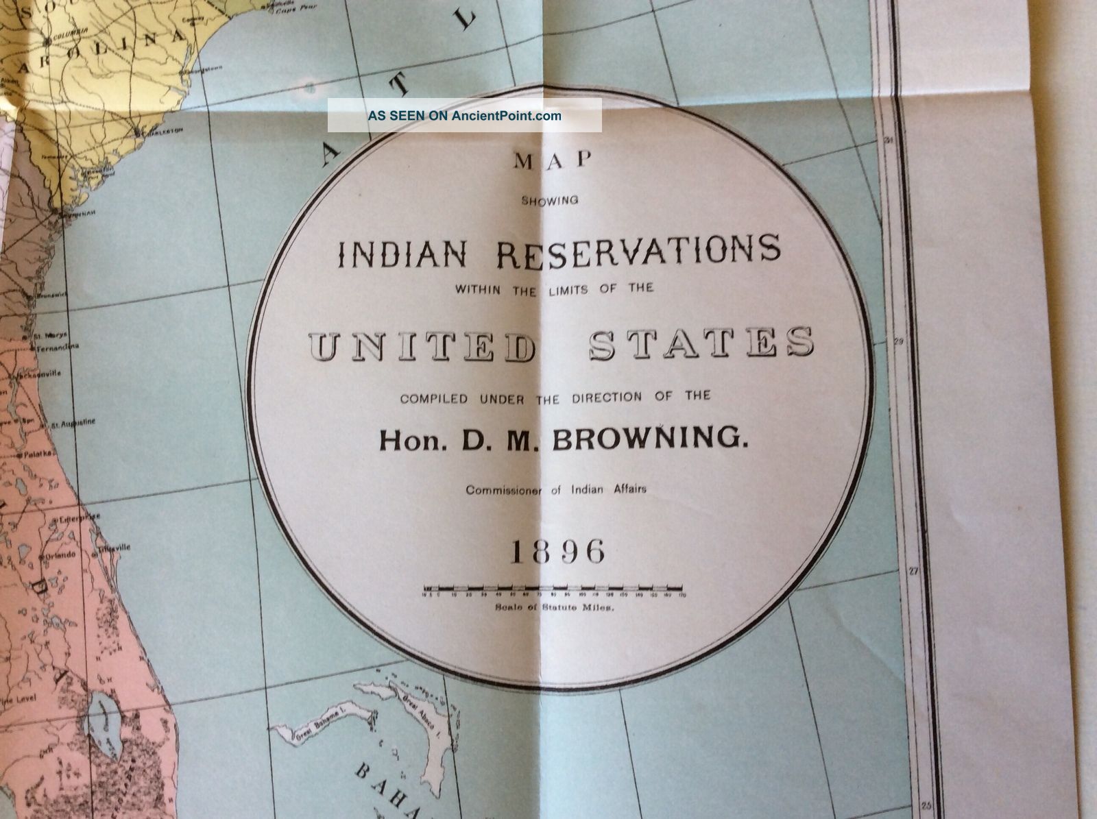 1896 Map Indian Reservations Within The U.  S.  - Supplies & Transportation Of Same Entire US photo