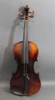 Antique 4/4 German Strad Copy Figured Maple Violin & Eastman Bow,  Case,  Nr String photo 2
