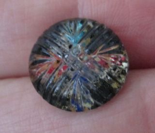 Antique Glass Kaleidoscope Button,  Feathery Look photo