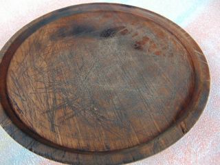 Antique /vintage Old Primitive Wooden Bowl Plate photo