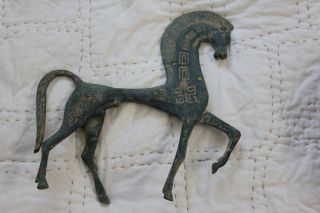 Bronze Geometric Horse Sculpture - Vintage Reproduction Of Antique photo