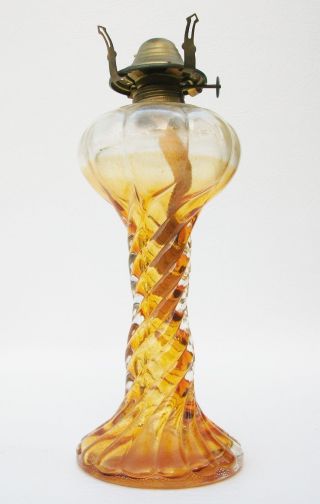 Vintage Glass Table Oil Lamp 28cm photo
