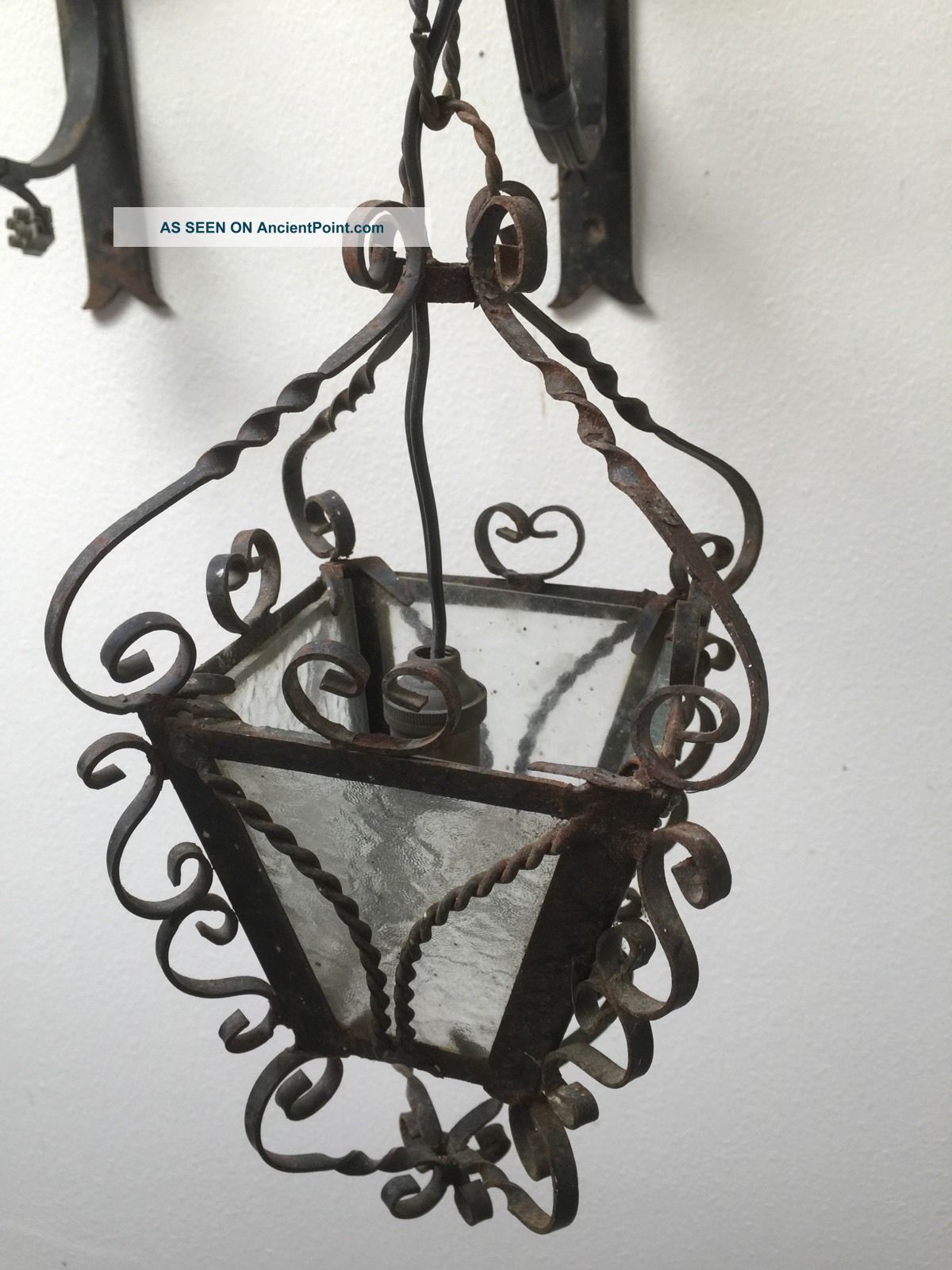 Wrought French Antique Gothic rustic iron Wall Vintage  Iron Rustic Petite  signs wrought  Lanterns