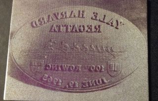 London Day Newspaper Yale Harvard Regatta Logo Engraved Printing Plate photo