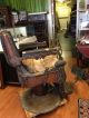 Antique Kochs Barber Chair Carved Quartered Oak Circa 1890`s Barber Chairs photo 8