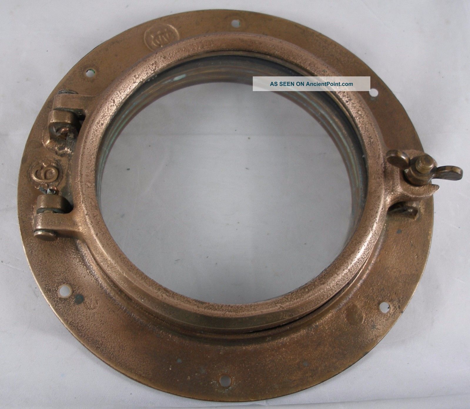 Antique Bronze Porthole,  Salvaged Porthole Nautical Wc 6 Porthole Portholes photo