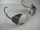 Vintage Welsh Safety Glasses.  Leather Side - Shields.  Large Goggles. Optical photo 3