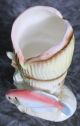Delightful Vintage Ceramic Vase - Fish Swimming Around A Shell & Seaweed - 14cm Tall Vases photo 1
