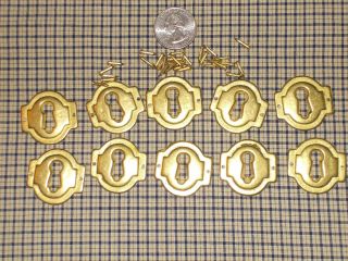 10 (escutcheons) Key Covers Brass W \ Horizontal Nail Placement photo
