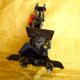 Antique Victorian Cast Iron Small Toy Sewing Machine With Golden Decorations. Sewing Machines photo 4