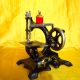 Antique Victorian Cast Iron Small Toy Sewing Machine With Golden Decorations. Sewing Machines photo 6