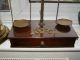 Antique C1900 Mahogany & Brass Apothecary Beam Balance Scales,  Weights Other Antique Science Equip photo 1