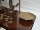 Antique C1900 Mahogany & Brass Apothecary Beam Balance Scales,  Weights Other Antique Science Equip photo 5