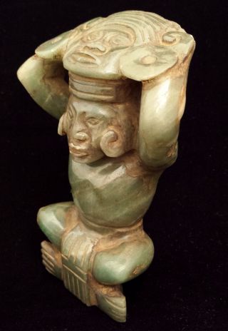Jade Pre Columbian Figurine - Mesoamerican Statue - Antique Aztec/mayan Artifacts photo