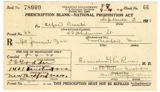 Prohibition 1920 Liquor History Prescription Pharmacy Doctor Bar Drug Store Ma photo