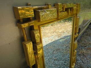 Vintage Brutalist Syroco Mirror Mid Century Extra Large Size photo
