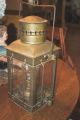 Neptune Brass Copper Ship Lantern Glass Inside Lamp Intact Signed Lamps & Lighting photo 3