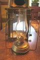 Neptune Brass Copper Ship Lantern Glass Inside Lamp Intact Signed Lamps & Lighting photo 6