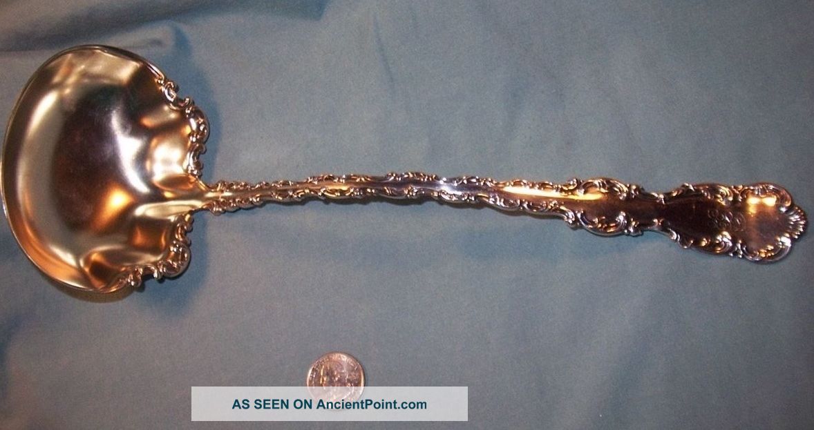 Antique Whiting Louis Xv Large Sterling Silver Punch Soup Ladle Flatware & Silverware photo