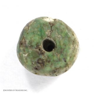 Ancient Pre Columbian Tairona Green Stone Jadeite Bead Artifact 12 Mm photo