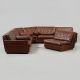 Vintage Large Brown Leather 6 Piece Modular Sofa - 1970s - Retro - Dux Signed 1900-1950 photo 6