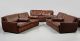 Vintage Large Brown Leather 6 Piece Modular Sofa - 1970s - Retro - Dux Signed 1900-1950 photo 7