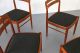 4 Teak Dining Chairs By Bramin W/ Fabric 60s Denmark | Danish Modern Stühle 1900-1950 photo 5