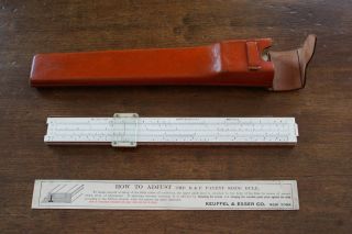 Vintage 1920s Keuffel & Esser Slide Rule W/ Orig.  Leather Case N4053 - 3 photo