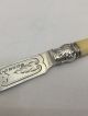 Charming Solid Silver Paper Knife Sheffield 1880.  Faux Bone Handle Other Antique Sterling Silver photo 1