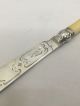 Charming Solid Silver Paper Knife Sheffield 1880.  Faux Bone Handle Other Antique Sterling Silver photo 6