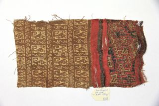 Ancient Pre Columbian Peru Chancay Textile 1000 Ad Ex Metropolitan Museum Ny photo