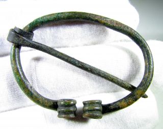 Rare Viking Bronze Omega Twisted Brooch - Artifact In - Mn80 photo